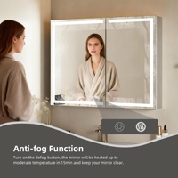 Miroir de salle de bain intelligent mural en alliage d'aluminium 900x700mm avec éclairage et fonction anti-buée, armoire à miroir LED