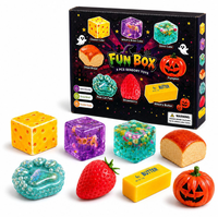 Assortiment de mini jouets moelleux colorés d'Halloween, balles anti-stress Mochi souples à remontée lente pour enfants et adolescents, idéales pour les fêtes