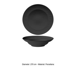 Bol à pâtes Erosion noir 27 cm, intérieur 18 cm, effet pierre, porcelaine M1934 - Product Image 3