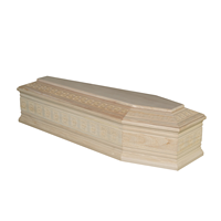 Ataúdes de Madera de Paulownia Blancos de Alta Calidad, Estilo Europeo Ruso, con Patrones Tallados y Adornos Metálicos, Estilo Tronco, Diferentes Tamaños