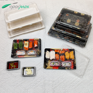 Caja de embalaje de plástico PP reciclable con logotipo personalizado bandeja de comida para llevar con impresión en color de sushi sashimi desechable - Product Image 1