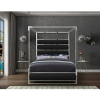 Vente en gros de chambre à coucher américaine moderne et luxueuse cadre en acrylique moustiquaire à baldaquin château lits jumeaux cadre King Size