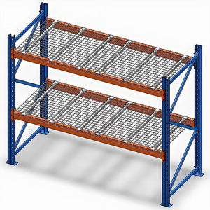 מדפי משטחים מתכווננים ועמידים מפלדה בסגנון רשת לשימוש במחסן - מבנה עמיד במיוחד עם אורך הניתן להתאמה אישית - Product Image 3