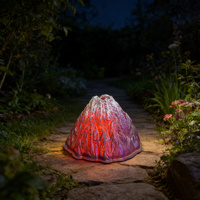 Lampe solaire LED effet flamme volcanique vacillante, figurine de jardin antique en PET, décoration de table de patio