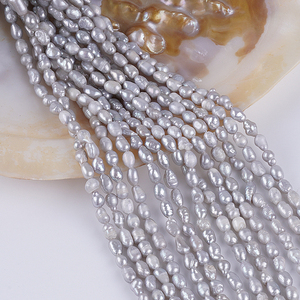 Ngọc trai nước ngọt 4-5mm màu xám chuỗi ngọc trai nước ngọt để bán - Product Image 4