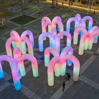 Arche lumineuse LED gonflable en PVC de 10-12 pieds, changeant de couleur, réutilisable, étanche, pour entrée, mariage, événements, fêtes, ballons