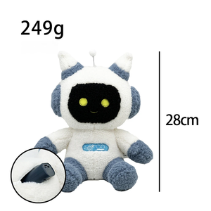 ตุ๊กตาคู่หูผ้าฝ้ายปักลายตุ๊กตาขนกำมะหยี่ขนยาวปรับได้แบบตามต้องการรูปทรงหุ่นยนต์พูดคุยได้ด้วยเสียง - Product Image 3