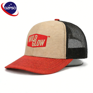 QZFSO Wholesale Custom High Quality Printing logo Summer 6 Panels Camo Baseball Cap Embroidery Mesh Hip Hop Trucker Hats for Men - Product Image 1