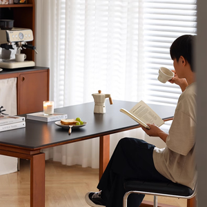 Table en bois massif de style japonais, rectangulaire, grande table, petit appartement, bureau, établi simple, vente en gros d'usine - Product Image 2