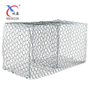 2x1x1 haute zinc enduit chaud plongé galvanisé gabion treillis métallique hexagonal pierre boîtes pour mur de clôture cage