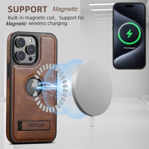 Venta al por mayor de la caja del teléfono TPU PC hueco de carga inalámbrica a prueba de golpes contraportada para el iPhone 16 15 14 13 12 con soporte - Product Image 5