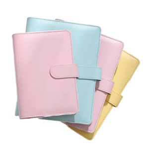 Creative A6 Binder Notebook Zipper Bag Macaron PU Leather Loose-Leaf Blank Kraft Paper Notebook - Product Image 1