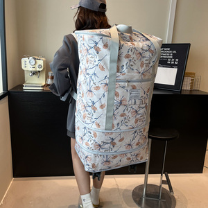 Expandable Travel <b>Backpack</b> <b>Large</b> Capacity Wheeled Carry On Bag With Adjustable Strap For Leisure Travel Floral Pattern Unisex - Product Image 1