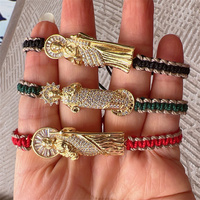 Bracelets religieux sur mesure en corde rouge noire plaqué or bonne chance Saint Jude bracelets tressés en corde à breloques