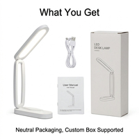 Lampe de lecture LED pliable et rechargeable en gros, intensité réglable en continu, protection oculaire, idéale pour bureau d'étudiant et chambre à coucher