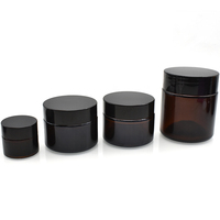 Tragbarer Bernsteinfarbener Glas-Kosmetikbehälter 10ml 30ml 50ml 5ml 15ml 20ml 60ml 100ml Wiederverwendbarer Glas-Kerzenbehälter mit Schraubverschluss
