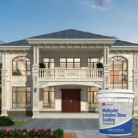 Revêtement Liquide Acrylique pour Façade de Villa, Peinture Imitation Pierre Eau-Sable, Revêtement Granitique Résistant aux Intempéries en Spray