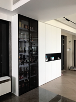 Buffet moderne écologique en bois pour salle à manger Buffet personnalisé avec étagères réglables Panneau en bois pour rangement