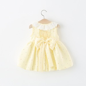 Abito estivo da principessa senza maniche con colletto in pizzo a pois per <span class=keywords><strong>bambina</strong></span> - Product Image 1