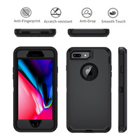 Étui antichoc 3 en 1 pour iPhone 5S/7Plus/8Plus-Support intégré, housse de protection étanche à la poussière (vente en gros)