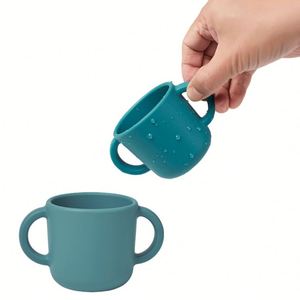 Custom Silicone Water <b>Cup</b> No <b>Lid</b> Infant <b>With</b> Handle Compact Minimalist Water <b>Cup</b> for Home Use - Product Image 1