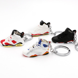 3D Mini Basketball <strong>Sneaker</strong> Keychain 6th Gen Shoe Model Pendant, Trendy PVC Plastic Key Charm for Car &amp; Backpack Decor - Product Image 1