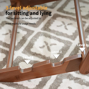 เก้าอี้ชายหาดปรับเอนได้พับได้ทำจากไม้ไผ่พร้อมที่วางแขนและพนักพิงศีรษะที่กว้างขึ้น - Product Image 3