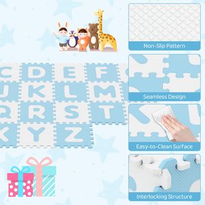 Tapis de jeu pour bébé en mousse souple de haute qualité, sans danger, en mousse EVA non toxique, pour tout-petits, nourrissons et enfants, avec des pièces de puzzle emboîtables - Product Image 6