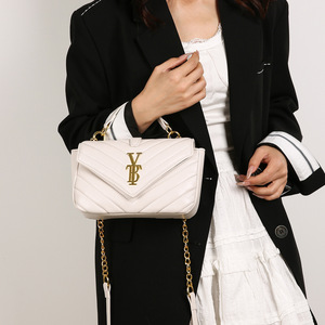 Bolsos de rango superior directo de fábrica bolso de cadena de sarga versátil elegante bolso de hombro de estilo clásico de lujo para mujer - Product Image 1