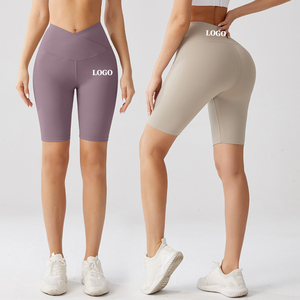 <span class=keywords><strong>Pantaloni</strong></span> da Yoga senza cuciture per allenamento con Logo personalizzato a vita alta per donne Leggings con sollevamento del sedere per la corsa e il ciclismo in stile Casual - Product Image 4