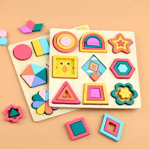 Jeu <span class=keywords><strong>de</strong></span> puzzle en bois à formes et couleurs assorties, design dessin animé, pour enfants, développement <span class=keywords><strong>de</strong></span> la motricité fine - Product Image 4