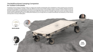 Mesa Plegable Multifuncional de 4 Ruedas y Carrito para Camping, Capacidad de 100 kg, Personalizable <span class=keywords><strong>OEM</strong></span>, Almacenamiento, Compras, Carrito para Exteriores - Product Image 5