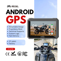 Ricoel Navigateur GPS Android 7 pouces détachable, luminosité 1000 nits, étanche IP66, CarPlay pour moto - Carte mondiale 1 an