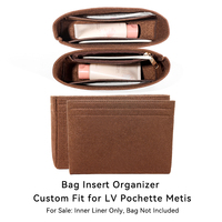 Organizer Tas Tangan, Sisipan Organizer Tas dari Kain Felt dengan Resleting, Cocok untuk Kantong Perlengkapan Mandi