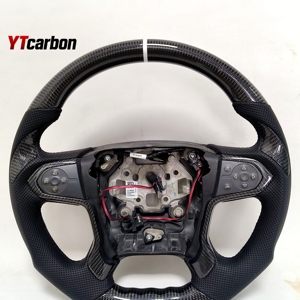 YTcarbon pour <span class=keywords><strong>Silverado</strong></span> Tahoe Suburban Racing Style Premium Volant chauffant en fibre de carbone personnalisé - Product Image 1