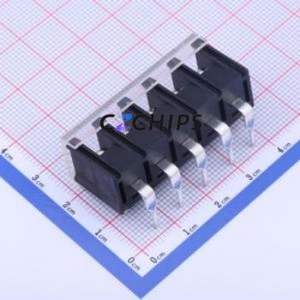 KF28R-7.62-5P Barrier Terminal Block Bent Lead Through Hole,P=7.62mm Connector With Cover Plate 7.62mm 1x5P Right Angle Pin - Product Image 2