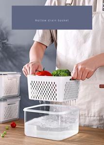 Scatola portaoggetti frigorifero Organizer frutta verdura fresca scatole di stoccaggio cestello di scarico contenitori Organizer cucina W24-178 - Product Image 6