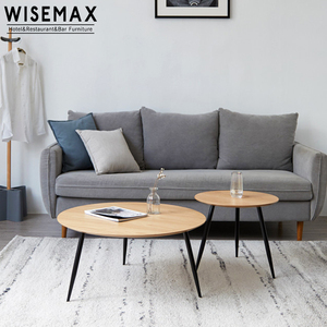 WISEMAX FURNITURE <span class=keywords><strong>Table</strong></span> basse ronde <span class=keywords><strong>de</strong></span> style nordique Offre Spéciale combinaison <span class=keywords><strong>Table</strong></span> d'appoint classique sauvage en <span class=keywords><strong>bois</strong></span> <span class=keywords><strong>massif</strong></span> avec <span class=keywords><strong>pied</strong></span> en fer - Product Image 2