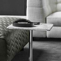 Table d'appoint en marbre et acier inoxydable de haute qualité, idéale pour les salons de thé, les chambres, pour poser des gobelets, des livres, etc.