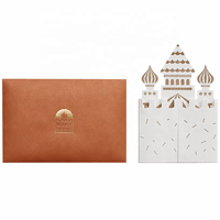 Invitation de Noël populaire de luxe personnalisée avec logo, lettres d'amour, impression typographique sur papier d'art doré, vente en gros pour fêtes et vacances