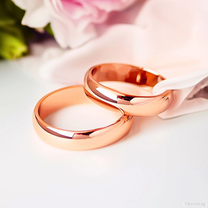 Logotipo personalizado Polido Casal Homens e Mulheres Wedding Band Anel Rose Gold Plated Tungsten Carbide Ring - Product Image 1