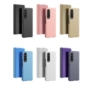 เคสกันกระแทกพับได้4ทบสำหรับ Samsung <span class=keywords><strong>Galaxy</strong></span> Z Fold 3เคสกันกระแทกหนังด้านหลังเป็นกระจกอะคริลิคฝาครอบโทรศัพท์มือถือ - Product Image 4