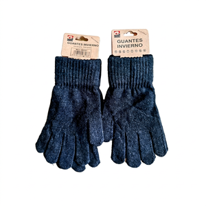 Guantes para Todos los Dedos, Negros, Paquete de 12, para Invierno, Modelo Chino 28703 - Product Image 1