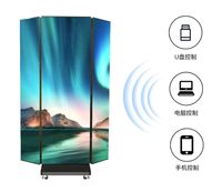 Pantalla LED de 3 Lados, Cartel LED Móvil, Pantalla LED de Doble Cara, Plegable en Tres Partes