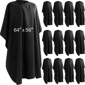 Tablier de coiffure noir en polyester, imperméable, confortable, à taille ajustable, avec logo personnalisé, pour la coupe de cheveux en salon de coiffure et barbier, vente en gros - Product Image 1
