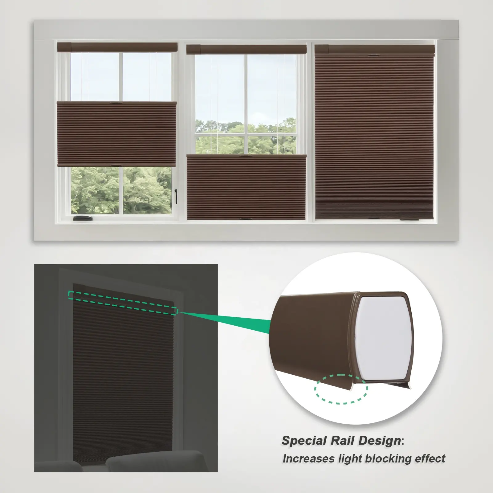 26mm No Drill Persilux 100% Blackout Window Shades Honeycomb Blinds  Perfect Fit Blinds Honeycomb