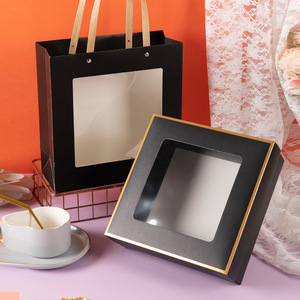 Confezione regalo con apertura della finestra <span class=keywords><strong>grande</strong></span> finestra in PVC di san valentino che apre una scatola di carta trasparente con manico - Product Image 3