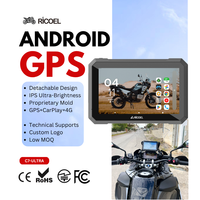 RICOEL Dispositivo de Navegación GPS Portátil con Sistema Operativo Android, Pantalla Desmontable de 7 Pulgadas Legible Bajo la Luz Solar, Resistente al Agua, Compatible con Android Auto y CarPlay para Motocicleta
