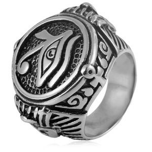 yunnique Men's Egyptian Eye <b>Ring</b> <b>Titanium</b> Steel Geometric Design Fashion Jewelry Gift - Product Image 4