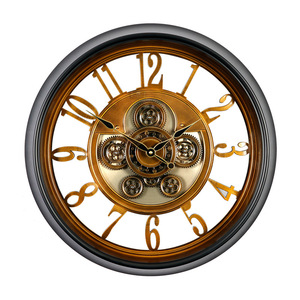 Creative Wall <b>Clock</b> Analog <b>Battery</b> Powered Moving Gears Round Living Room Decor - Product Image 2